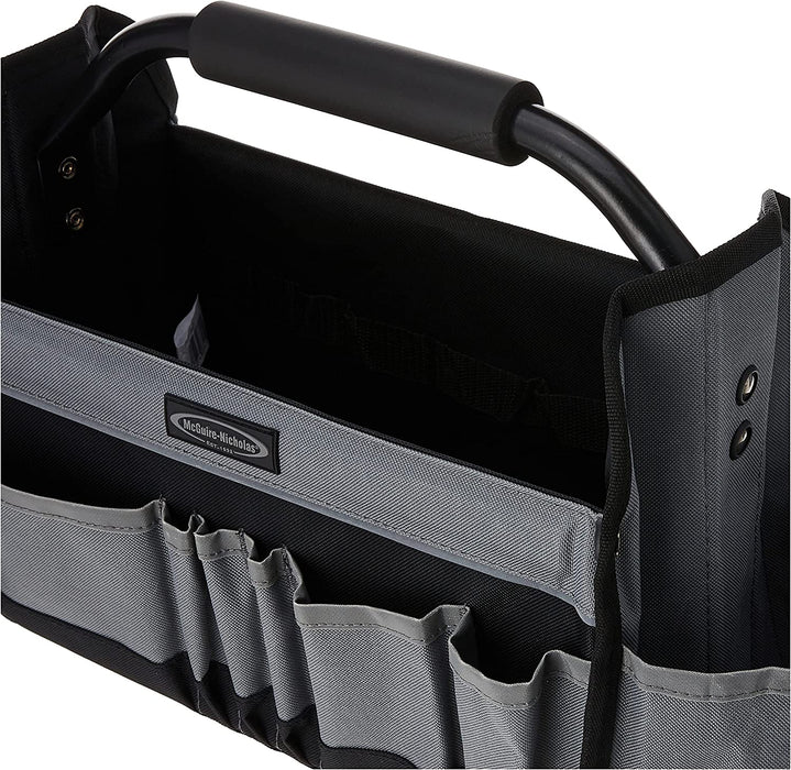 15" Collapsible Tool Tote, Grey and Black Tool Tote Bag, 22015