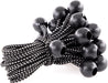 BB-6B Ball Bungee Cord, Heavy-Duty & Versatile, Indoor & Outdoor, Tarp Tie-Down, Organize & Secure, 6-Inch, Black, 25 Pack