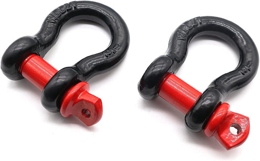 2 Pcs Shackles 1/2" D Ring Shackle 12 Ton (26,455 Lbs) Maximum Break Strength with 5/8" Pin for Tow Strap Winch off Road Vehicle Recovery