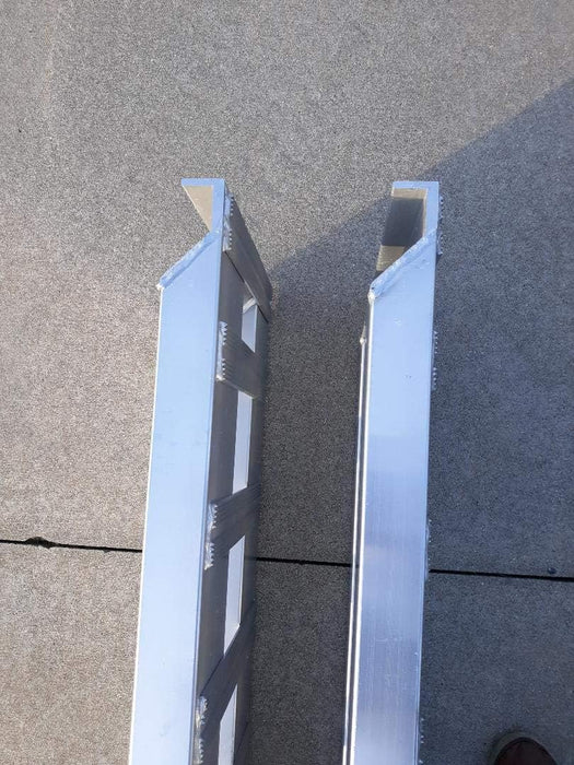 Set of 2. 9' Aluminum Ramps Car ATV Truck Heavy Equipment Skid Loader Tractor Trailer Ramps 2 Ramps = 10000Lb Capacity 108" (9') Long (108") Br Premium Material