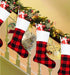 6 Pack Christmas Stockings- 18 Inch Red Black Buffalo Plaid Christmas Stockings Fireplace Hanging Stockings for Family Christmas Decoration Holiday Season Party Decor