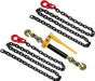 3/8" X8' (2 Pc) G80 Front Axle Chain & (1 Pc) Peerless Ratchet Binder Kit W/Omega Link - 7100 LBS WLL Tie down Kit for Towing Wrecker Recovery Tow Truck - Towing Equipment